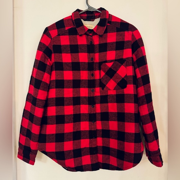 Sherpa Boyfriend Fit Plaid Flannel canadienne polaire Bluenotes Chemise carreaux - Picture 3 of 5
